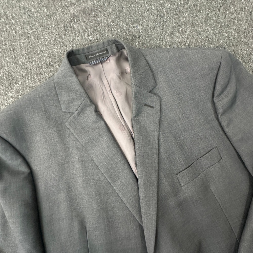 Lauren Ralph Lauren Suit Jacket Men 50R Gray Two Button Wool Blend Stretch